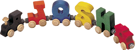 Personalized 4 Letter Bright Name Train