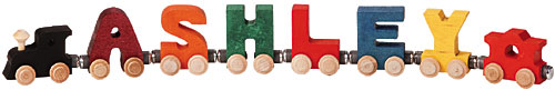 Personalized 6 Letter Bright Name Train
