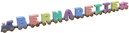 Personalized 10 Letter Pastel Name Train